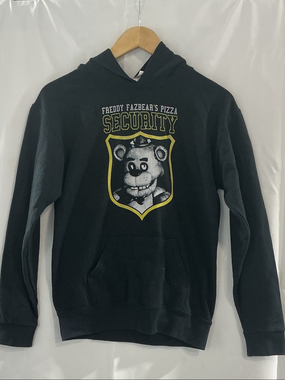 Jerzees Five Nights at Freddie’s Black Hoodie with Freddy Fazbear Graphic